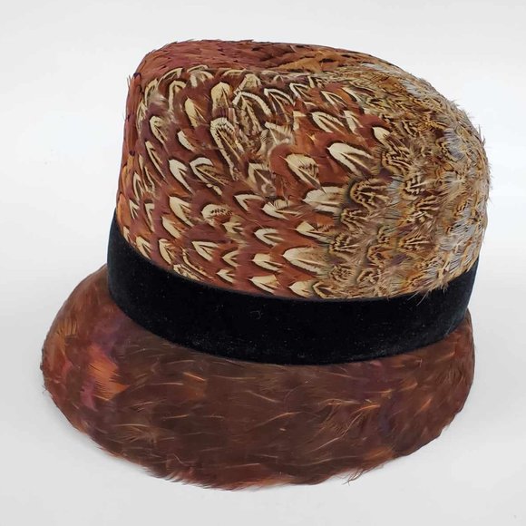 Vintage Henry Pollak MELOSOIE Wool Pheasant Cloche Bucket Gatspy Women's Hat - Picture 5 of 8